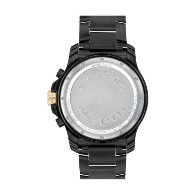 Movado Series 800 Black Dial Black Steel Strap Watch For Men - 2600161 Buy Now By Movado