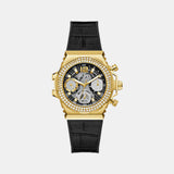 Guess Fusion Chronograph Black Dial Black Leather Strap Watch For Women - GW0553L4 Buy Now By Guess