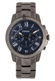 Fossil Grant Chronograph Blue Dial Grey Steel Strap Watch for Men - FS4831 Buy Now By Fossil
