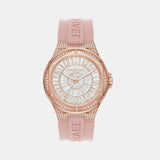Michael Kors Lennox Three-Hand Analog White Dial Pink Silicone Strap Watch For Women - MK7334 Buy Now By Michael Kors