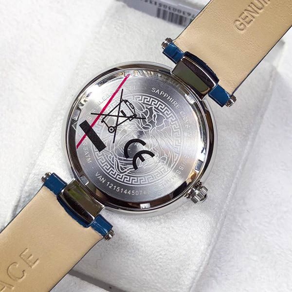 Versace Olympo Gleam White Dial Green Leather Strap Watch for Women - VAN020016 Buy Now By Versace