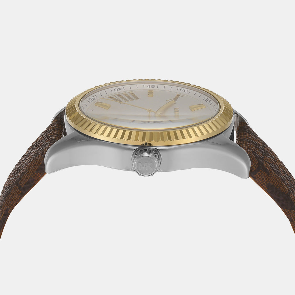 Michael Kors Lexington Silver Dial Brown Leather Strap Watch For Women - MK4745 Buy Now By Michael Kors