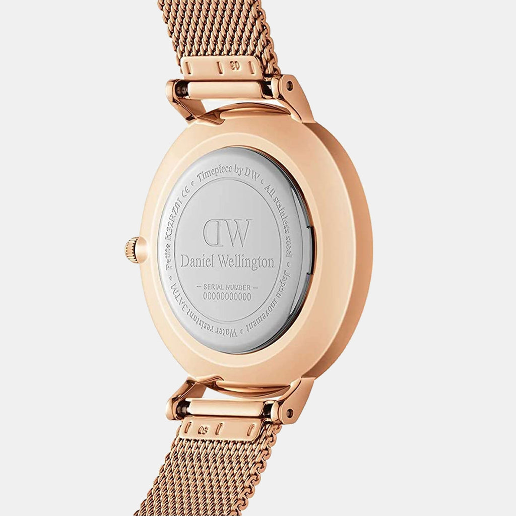 Daniel Wellington Petite Melrose Black Dial Rose Gold Mesh Strap Watch For Women - DW00100303 Buy Now By Daniel Wellington
