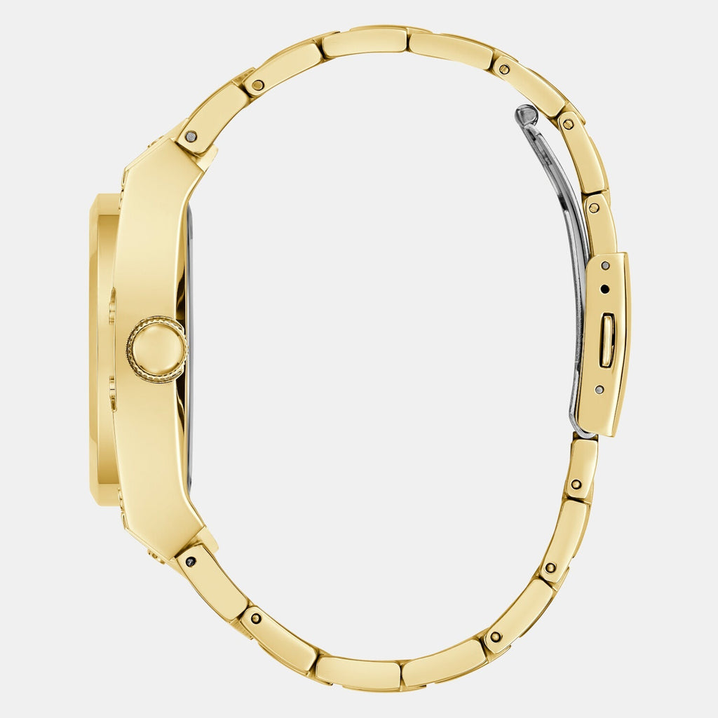 Guess Trend Analog Green Dial Gold Steel Strap Watch For Men - GW0624G2 Buy Now By Guess