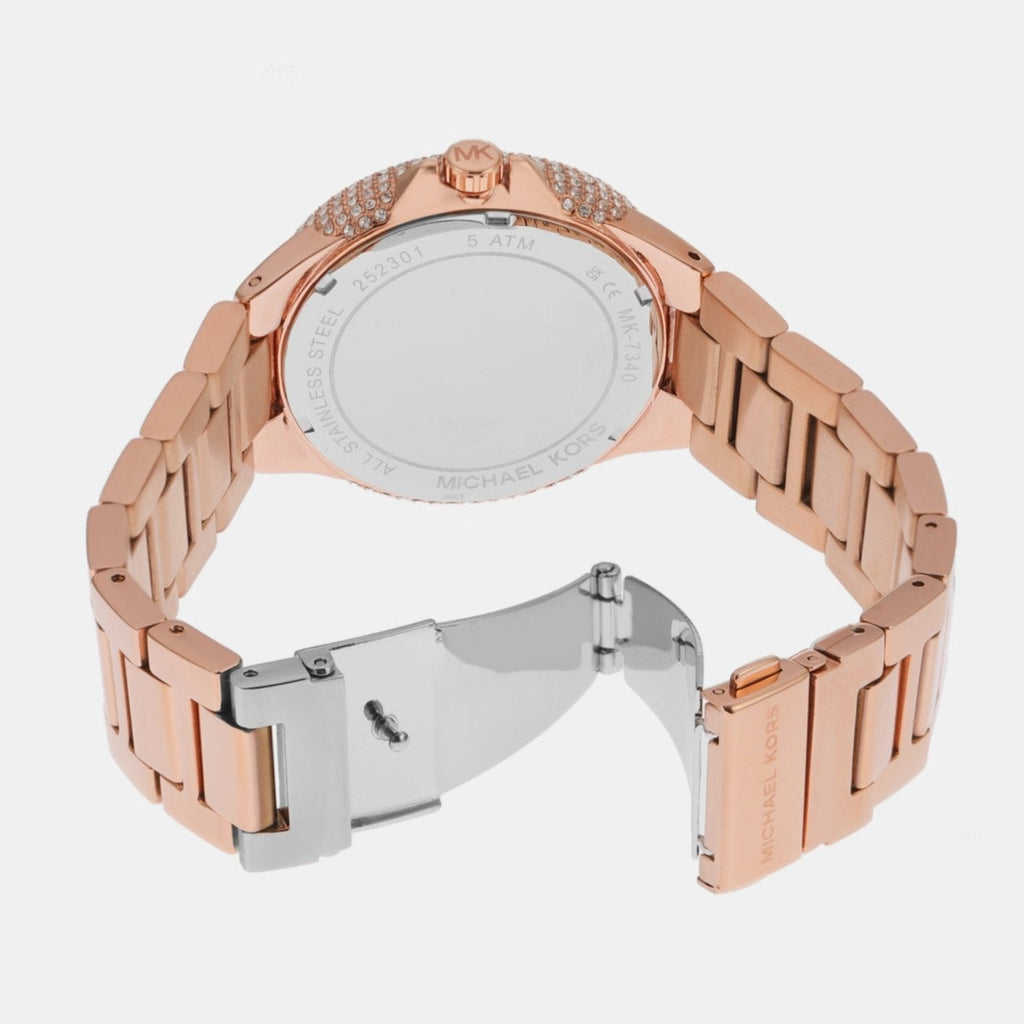 Michael Kors Camille Analog Pink Dial Rose Gold Steel Strap Watch for Women - MK7340 Buy Now By Michael Kors