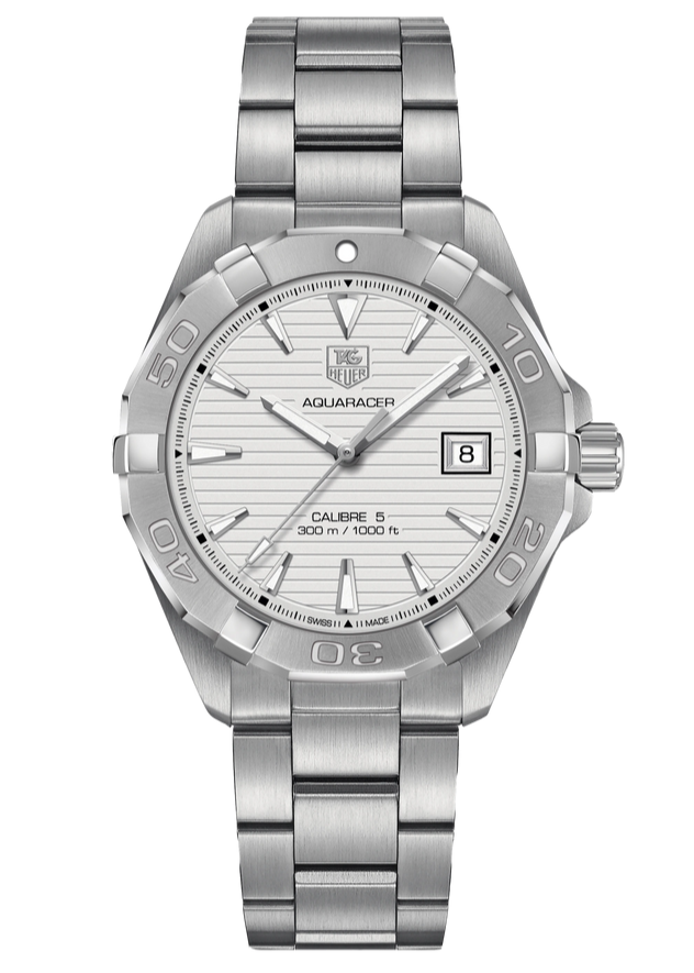 Tag Heuer Aquaracer Automatic White Dial Silver Steel Strap Watch for Men - WAY2111.BA0928 Buy Now By Tag Heuer