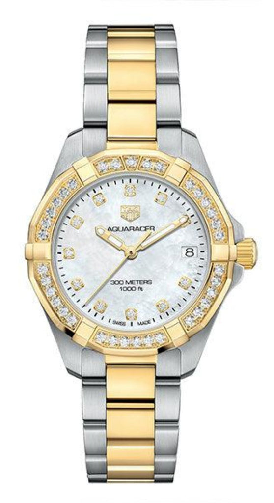 Tag Heuer Aquaracer Diamonds Mother of Pearl Dial Two Tone Steel Strap Watch for Women - WBD1323.BB0320 Buy Now By Tag Heuer