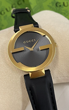 Gucci Interlocking G Grammy Special Edition Black Dial Black Leather Strap Watch for Women - YA133312 Buy Now By Gucci