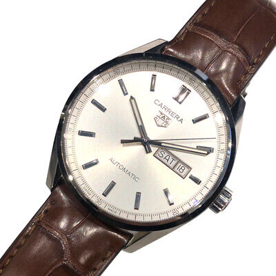 Tag Heuer Carrera Day Date Silver Dial Brown Leather Strap Watch for Men - WBN2011.FC6484 Buy Now By Tag Heuer