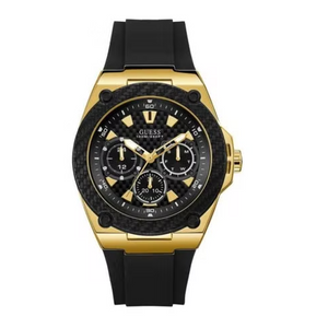 Guess Legacy Black Dial Black Rubber Strap Watch for Men - W1049G5 Buy Now By Guess