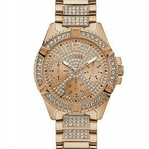Guess Frontier Chronograph Crystals Rose Gold Dial Rose Gold Steel Strap Watch for Men - W0799G3 Buy Now By Guess