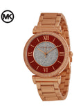 Michael Kors Caitlin Red Dial Rose Gold Stainless Steel Strap Watch for Women - MK3377 Buy Now By Michael Kors