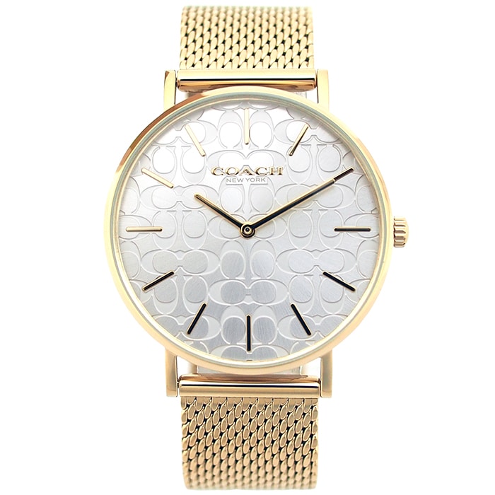 Coach Perry Silver Dial Gold Mesh Bracelet Watch for Women - 14503385 Buy Now By Coach