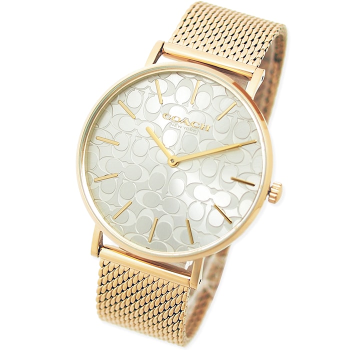 Coach Perry Silver Dial Gold Mesh Bracelet Watch for Women - 14503385 Buy Now By Coach
