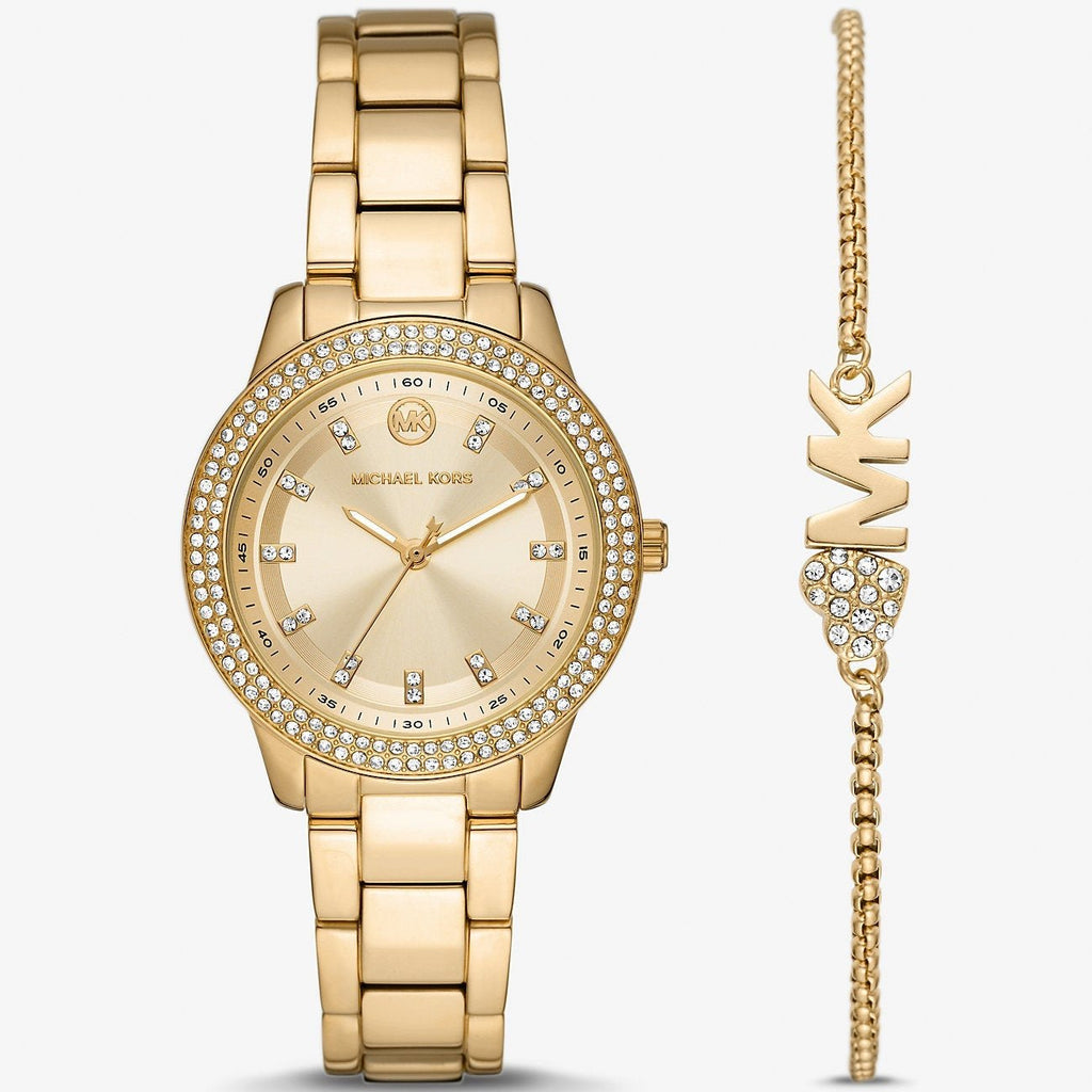 Michael Kors Tibby Pave Gold Dial Gold Steel Strap Watch for Women - MK1057 Buy Now By Michael Kors