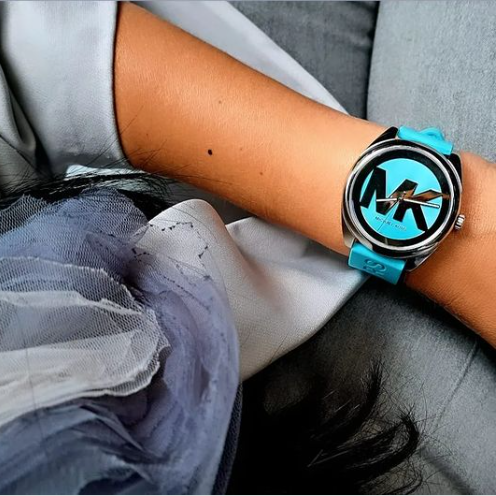 Michael Kors Janelle Quartz Blue Dial Blue Rubber Strap Watch For Women - MK7350 Buy Now By Michael Kors