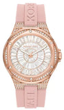 Michael Kors Lennox Three-Hand Analog White Dial Pink Silicone Strap Watch For Women - MK7334 Buy Now By Michael Kors