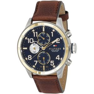 Tommy Hilfiger Sport Multifunction Blue Dial Brown Leather Strap Watch for Men - 1791137 Buy Now By Tommy Hilfiger