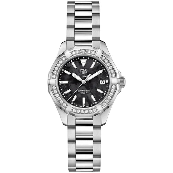 Tag Heuer Aquaracer Quartz Diamonds Black Dial Silver Steel Strap Watch for Women - WAY131P.BA0748 Buy Now By Tag Heuer