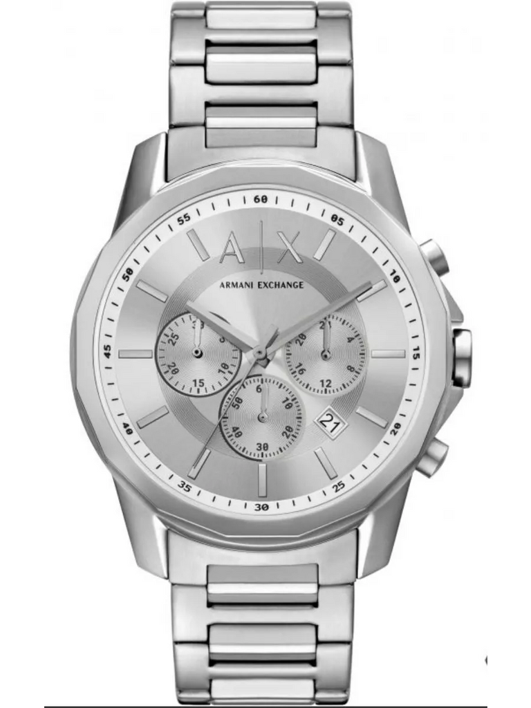 Armani Exchange Outerbanks Chronograph Silver Dial Silver Steel Strap Watch For Men - AX7141 Buy Now By Armani Exchange