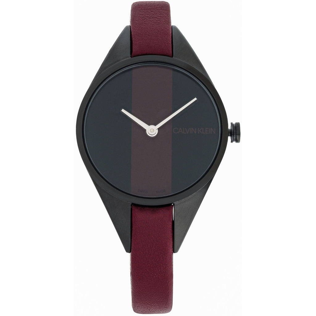 Calvin Klein Rebel Red Black Dial Red Leather Strap Watch for Women - K8P237U1 Buy Now By Calvin Klein