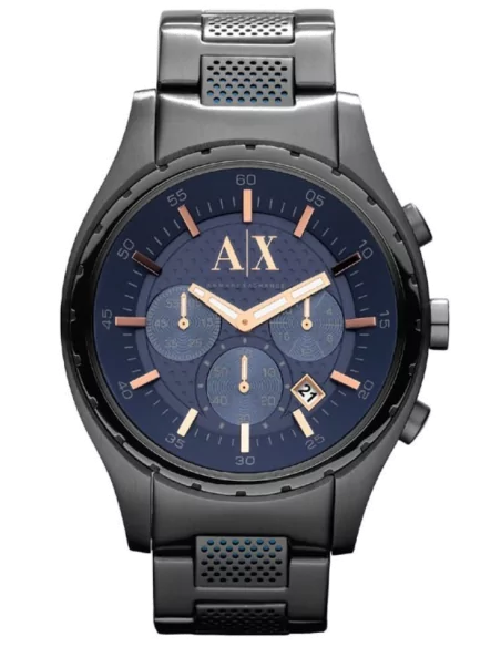 Armani Exchange Chronograph Blue Dial Grey Steel Strap Watch For Men - AX1166 Buy Now By Armani Exchange