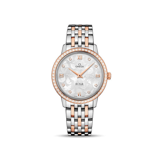 Omega De Ville Prestige Quartz Diamonds Silver Dial Two Tone Steel Strap Watch for Women - 424.25.27.60.52.001 Buy Now By Omega