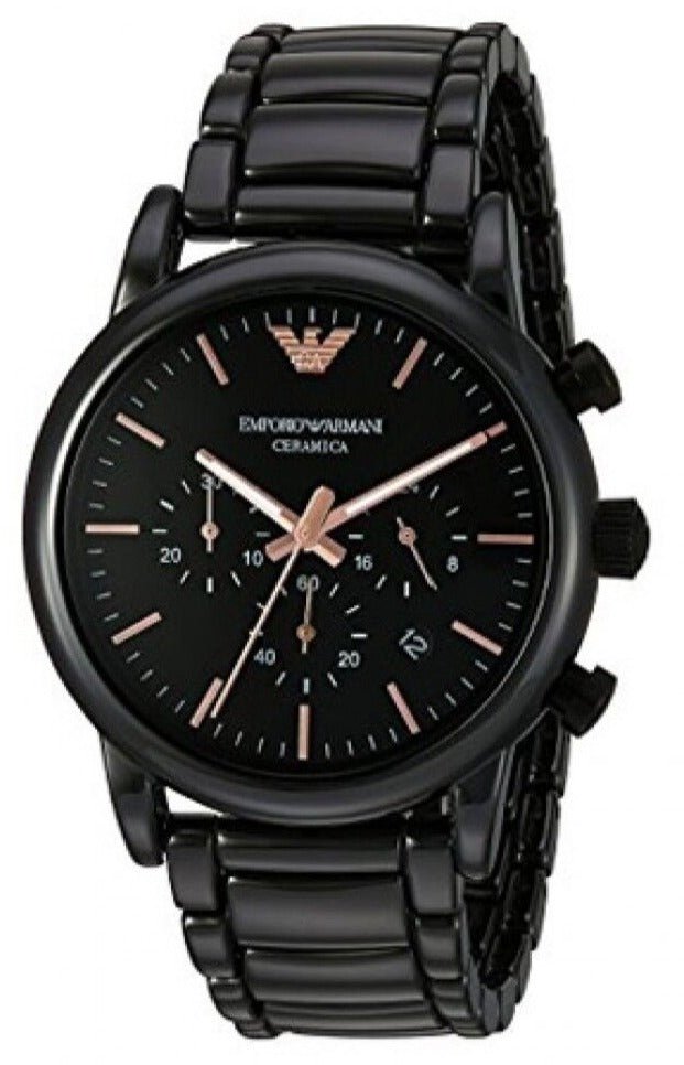 Emporio Armani Luigi Ceramic Chronograph Black Dial Black Strap Watch For Men - AR1509 Buy Now By Emporio Armani