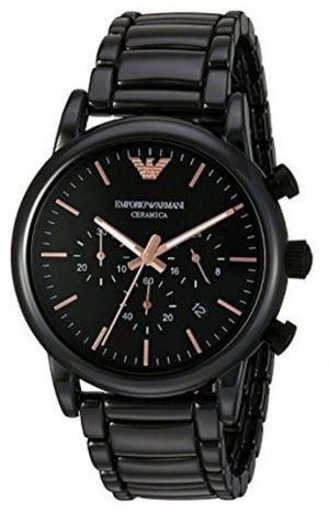 Emporio Armani Luigi Ceramic Chronograph Black Dial Black Strap Watch For Men - AR1509 Buy Now By Emporio Armani