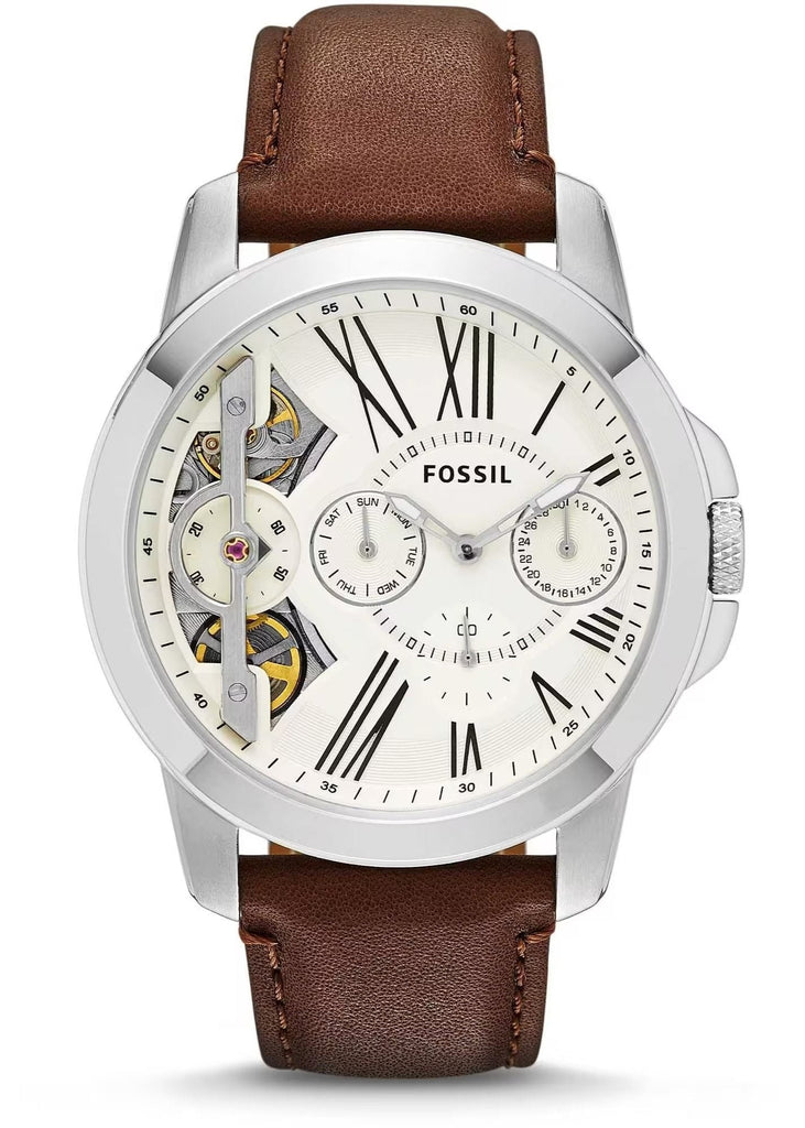 Fossil Grant Twist Multi-Function White Dial Brown Leather Strap Watch for Men - ME1144 Buy Now By Fossil