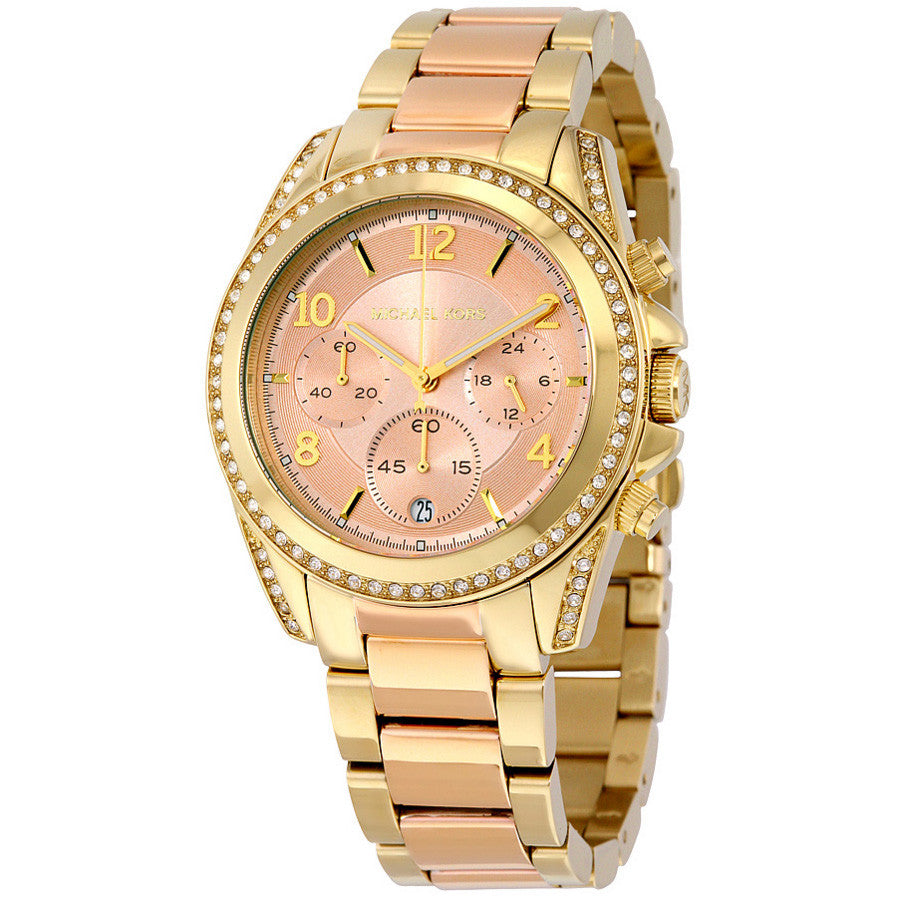 Michael Kors Blair Chronograph Rose Gold Dial Two Tone Steel Strap Watch for Women - MK6316 Buy Now By Michael Kors