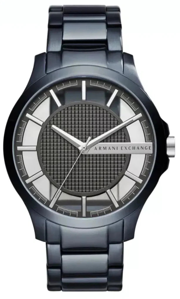 Armani Exchange Hampton Skeleton Grey Dial Blue Steel Strap Watch For Men - AX2401 Buy Now By Armani Exchange