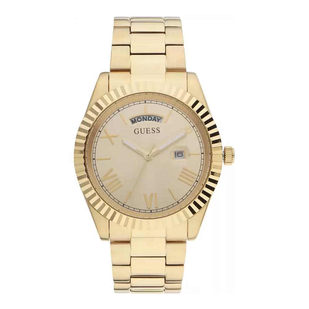 Guess Connoisseur Gold Dial Gold Steel Strap Watch for Men - GW0265G2 Buy Now By Guess
