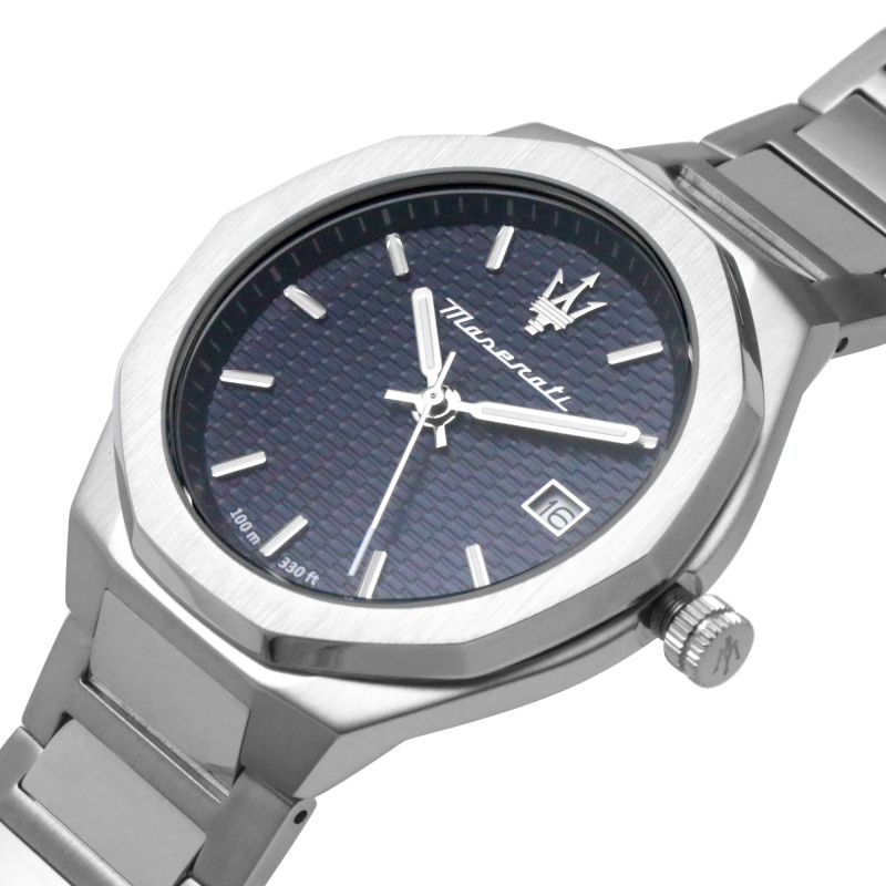 Maserati Stile Blue Dial Silver Steel Strap Watch For Men - R8853142006 Buy Now By Maserati
