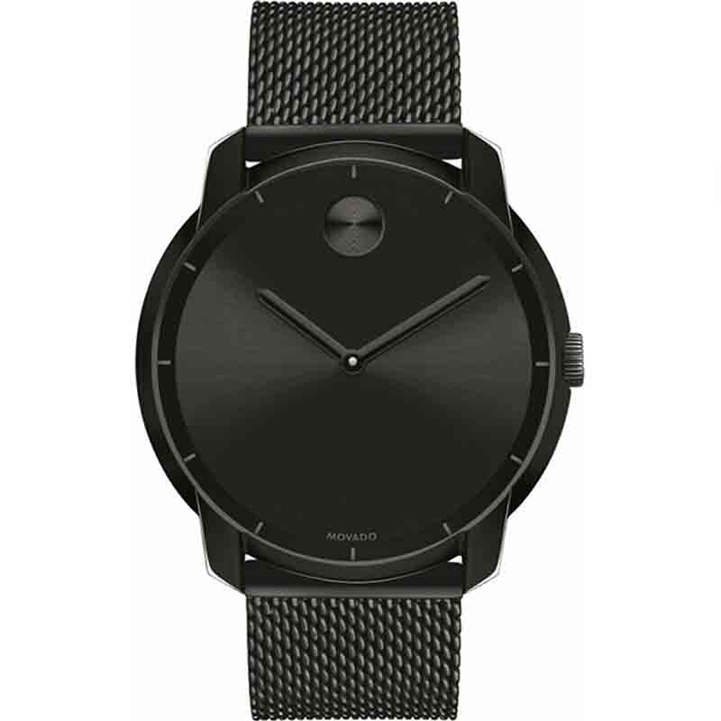 Movado Bold Black Dial Black Mesh Bracelet Watch For Men - 3600261 Buy Now By Movado