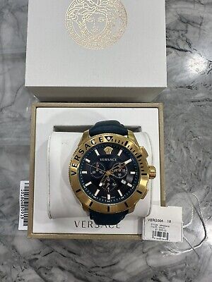 Versace Casual Chronograph Blue Dial Blue Leather Strap Watch for Men - VERG004-18 Buy Now By Versace