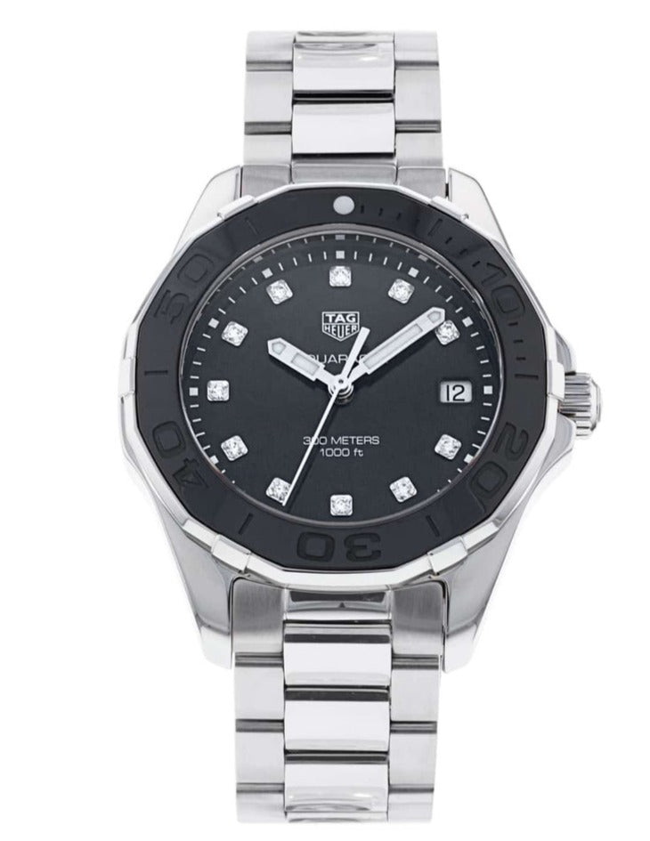 Tag Heuer Aquaracer Quartz Black Dial Silver Steel Strap Watch for Women - WAY131M.BA0748 Buy Now By Tag Heuer