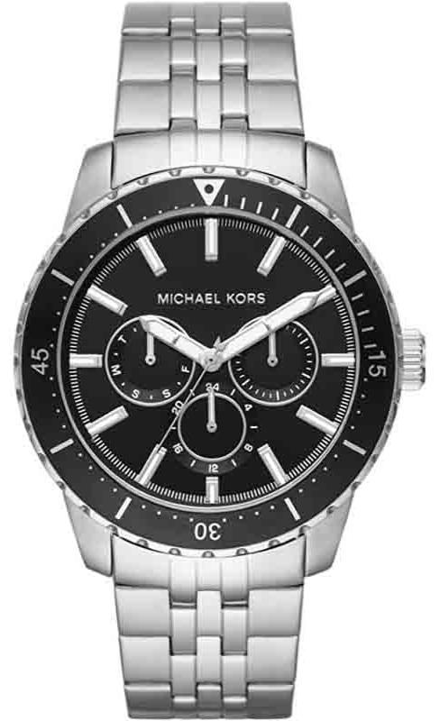Michael Kors Cunningham Multifunction Black Dial Silver Steel Strap Watch For Men - MK7156 Buy Now By Michael Kors