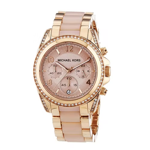 Michael Kors Blair Chronograph Rose Gold Dial Two Tone Steel Strap Watch for Women - MK5943 Buy Now By Michael Kors