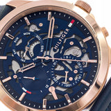 Tommy Hilfiger Henry Chronograph Quartz Blue Dial Blue Leather Strap Watch For Men - 1710475 Buy Now By Tommy Hilfiger