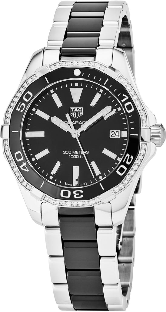 Tag Heuer Aquaracer Quartz Diamonds Black Dial Two Tone Steel Strap Watch for Women - WAY131G.BA0913 Buy Now By Tag Heuer