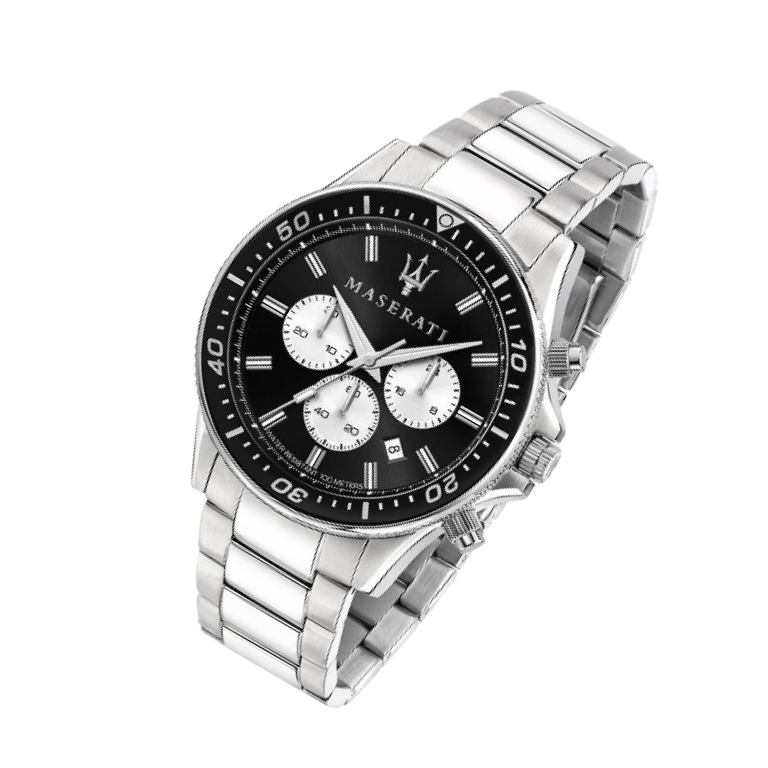 Maserati SFIDA Chronograph Black Dial Silver Steel Strap Watch For Men - R8873640004 Buy Now By Maserati