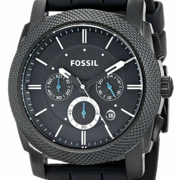Fossil Machine Chronograph Black Dial Black Silicone Strap Watch for Men - FS4487 Buy Now By Fossil