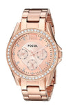 Fossil Riley Multifunction Rose Gold Dial Rose Gold Steel Strap Watch for Women - ES2811 Buy Now By Fossil