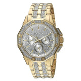 Bulova Crystal Collection Octova White Dial Gold Steel Strap Watch for Men - 98C126 Buy Now By Bulova