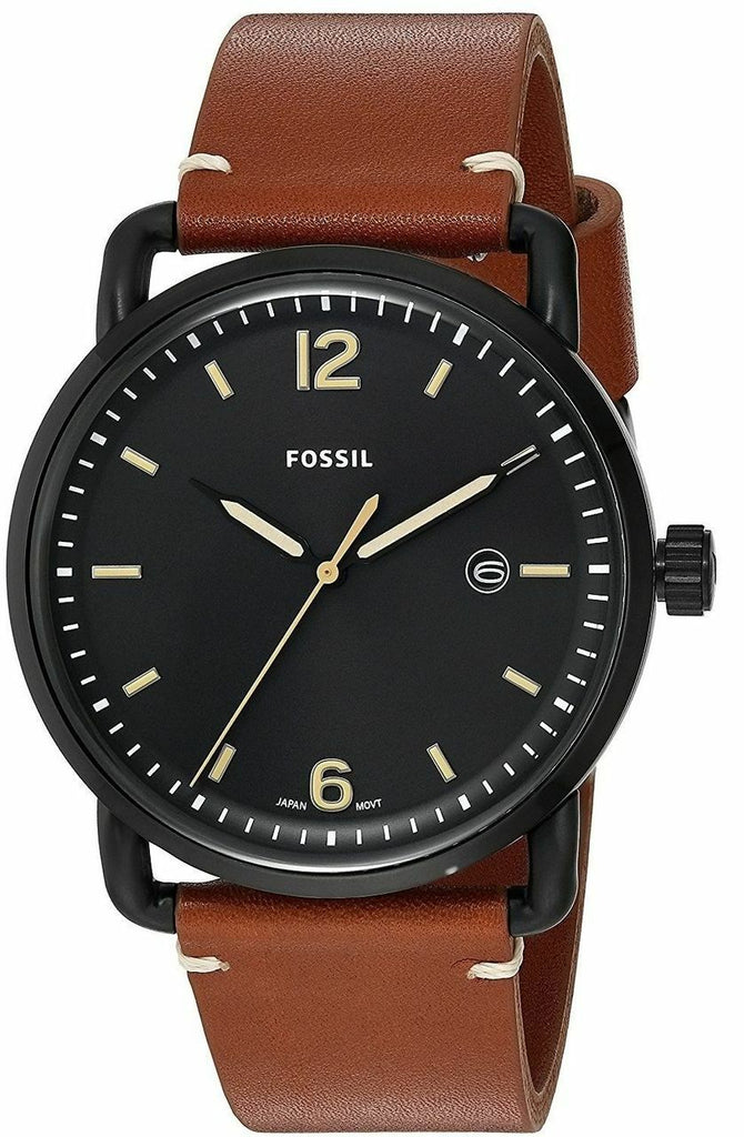 Fossil Commuter Three Hand Date Black Dial Brown Leather Strap Watch for Men - FS5276 Buy Now By Fossil