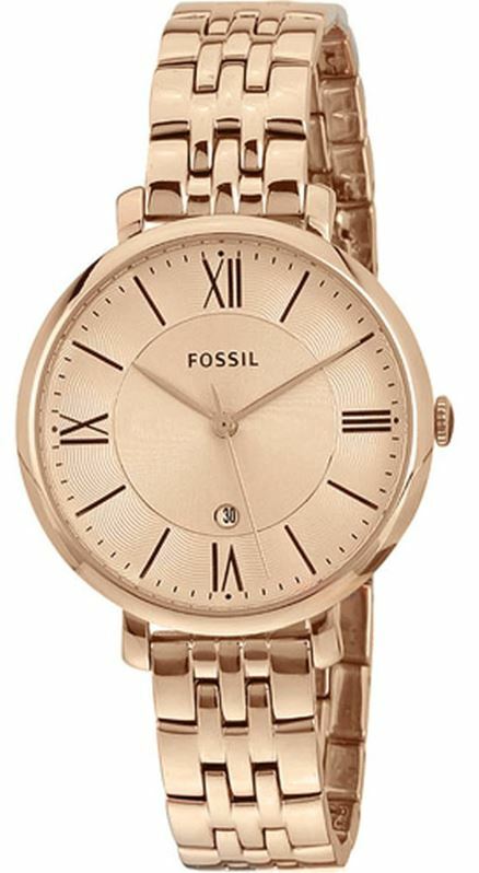 Fossil Jacqueline Rose Gold Dial Rose Gold Steel Strap Watch for Women - ES3435 Buy Now By Fossil