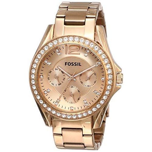 Fossil Riley Multifunction Rose Gold Dial Rose Gold Steel Strap Watch for Women - ES2811 Buy Now By Fossil