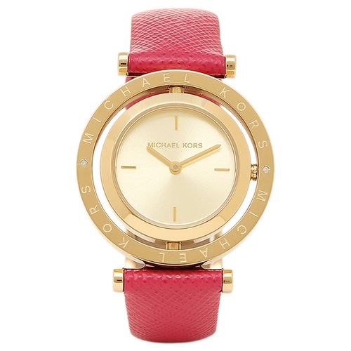 Michael Kors Averi Gold Dial Pink Leather Strap Watch for Women - MK2525 Buy Now By Michael Kors