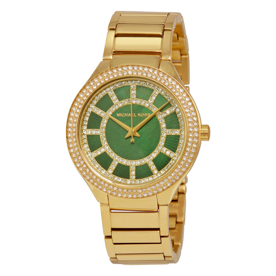 Michael Kors Kerry Green Dial Gold Steel Strap Watch for Women - MK3409 Buy Now By Michael Kors